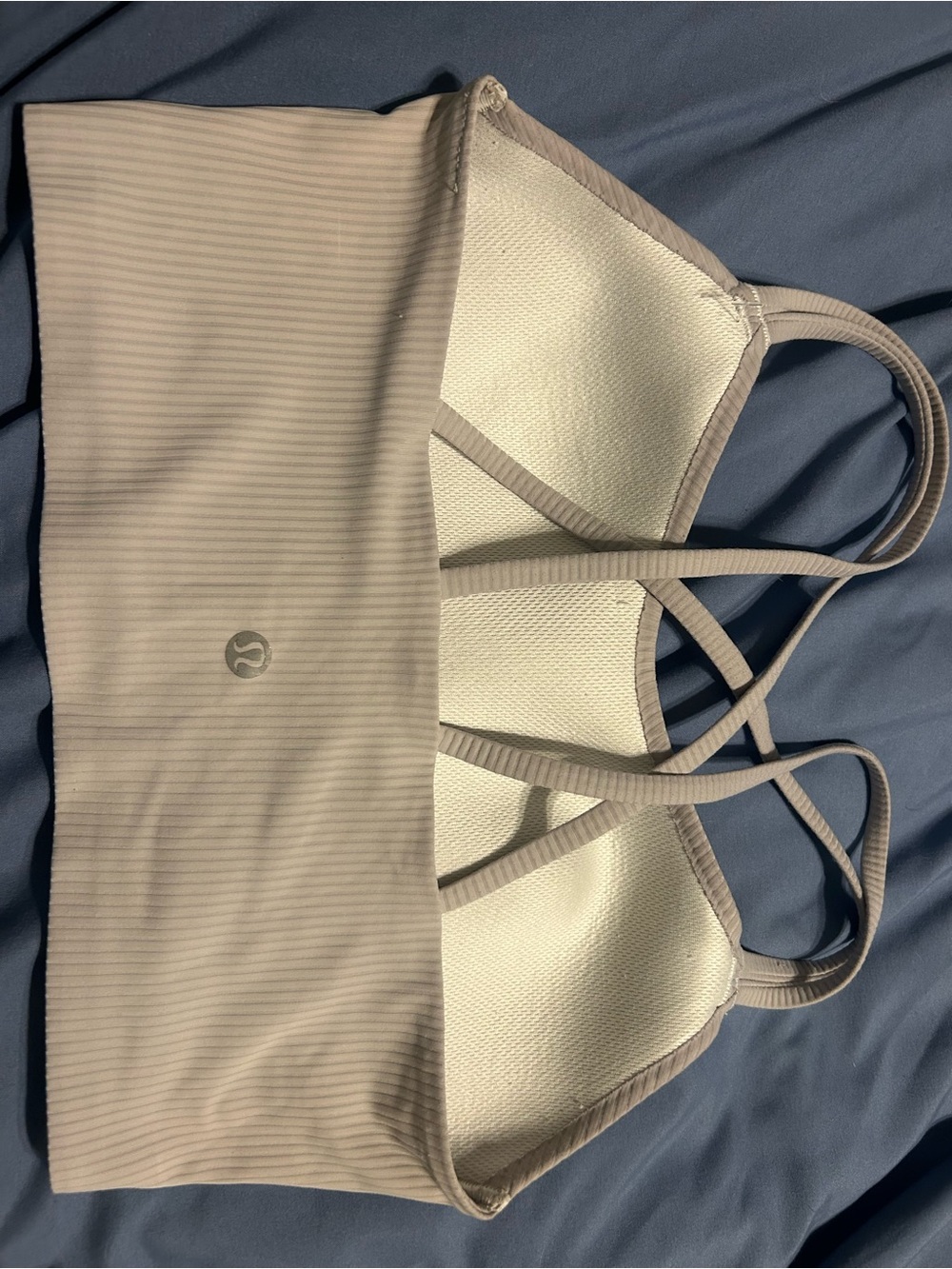 lululemon athletica Ribbed Strappy Sports Bra in Light lilac